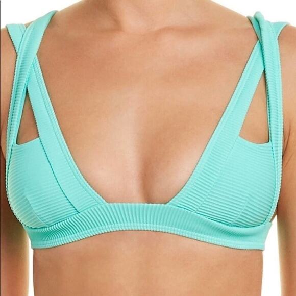 NWT KOPPER & ZINK TURQUOISE SWIMWEAR TOP‎ SZ XS - Picture 1 of 7